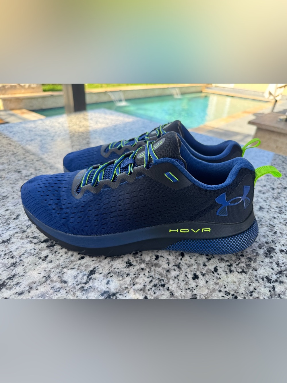 Under Armour Men’s Navy Running Shoes with Lime Accents